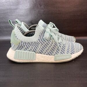 Adidas NMD_R1 Primeknit STLT Womens size 6 Ash Green Grey CQ2031 Athletic Shoes